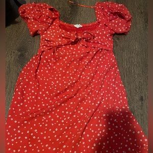 Red flower dress xs